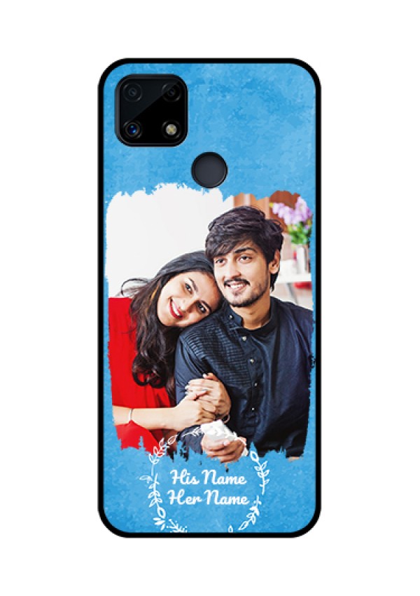 Narzo 20 Custom Glass Phone Case - Blue Color Vintage Design