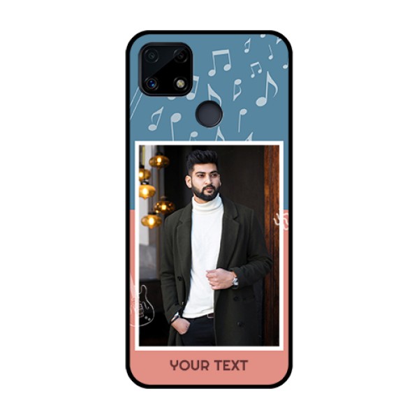 Realme Narzo 20 Photo Printing on Glass Case  - with Color Musical Note Design