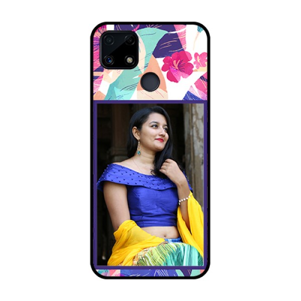 Realme Narzo 20 Custom Glass Mobile Case - Abstract Floral Design Realme Narzo 20 Custom Glass Mobile Case - Abstract Floral Design