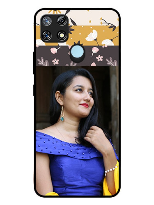 Custom Realme Narzo 20 Custom Glass Phone Case  - Stylish Floral Design