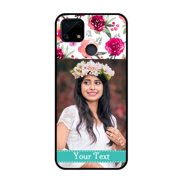 Realme Narzo 20 Custom Glass Phone Case - Watercolor Floral Design Realme Narzo 20 Custom Glass Phone Case - Watercolor Floral Design