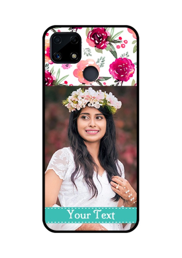 Realme Narzo 20 Custom Glass Phone Case  - Watercolor Floral Design