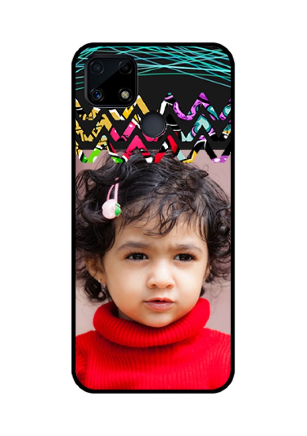 Realme Narzo 20 Personalized Glass Phone Case  - Neon Abstract Design