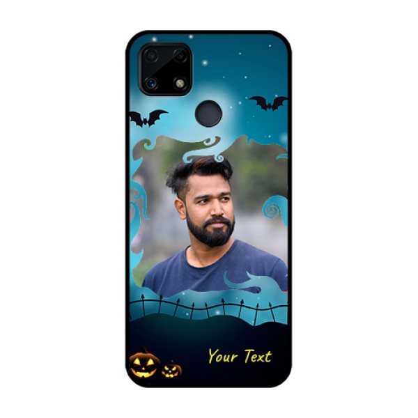 Realme Narzo 20 Custom Glass Phone Case - Halloween frame design Realme Narzo 20 Custom Glass Phone Case - Halloween frame design