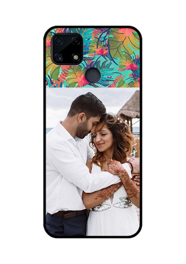 Realme Narzo 20 Photo Printing on Glass Case  - Watercolor Floral Design