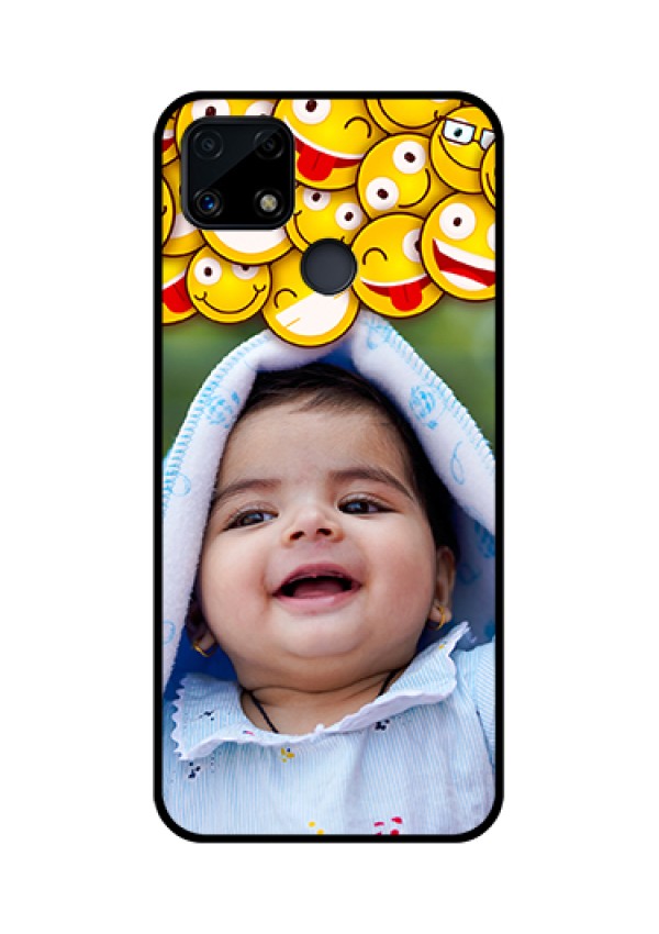 Realme Narzo 20 Custom Glass Mobile Case  - with Smiley Emoji Design