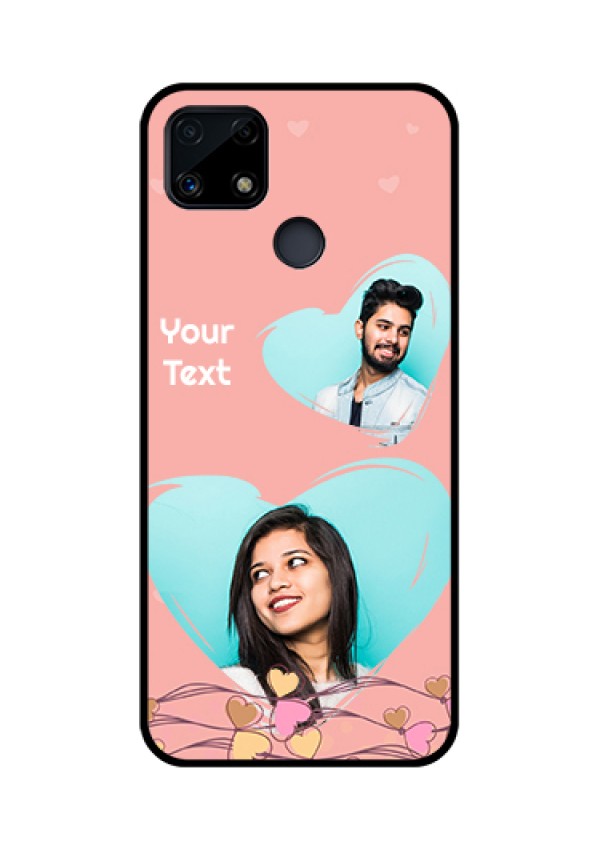 Realme Narzo 20 Custom Glass Mobile Case  - Love Doodle Design