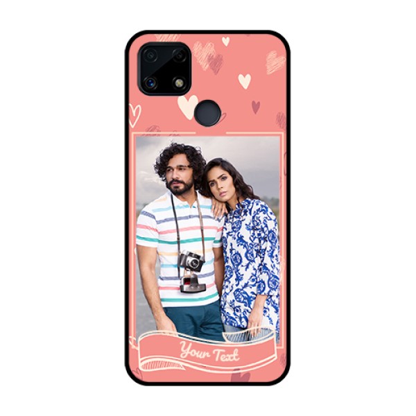Realme Narzo 20 Custom Glass Phone Case  - Love doodle art Design