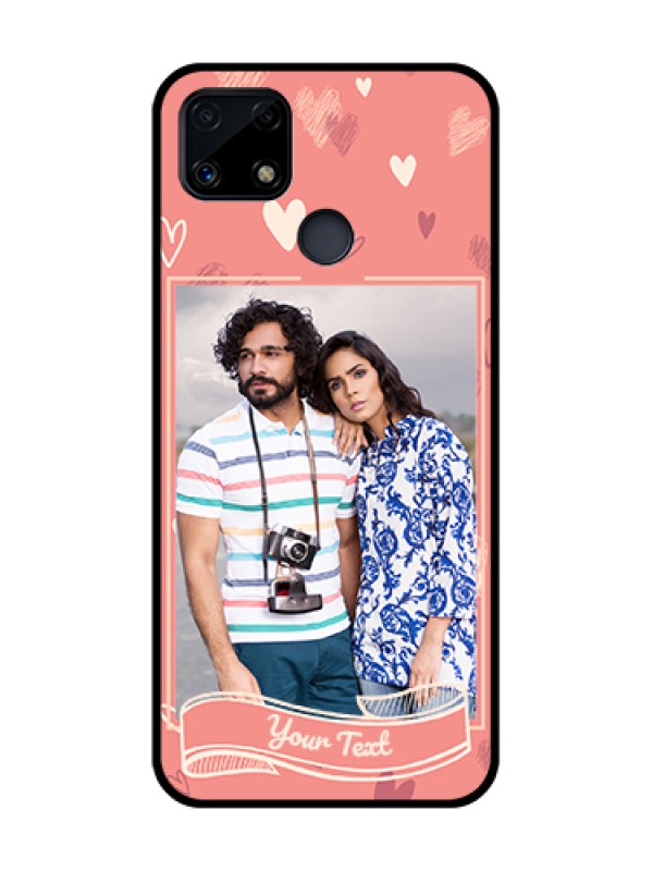 Custom Realme Narzo 20 Custom Glass Phone Case  - Love doodle art Design