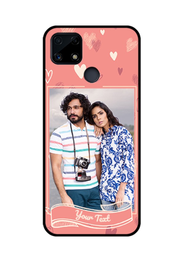 Realme Narzo 20 Custom Glass Phone Case  - Love doodle art Design