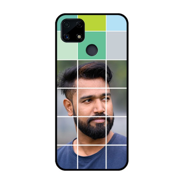 Realme Narzo 20 Photo Printing on Glass Case - with white box pattern Realme Narzo 20 Photo Printing on Glass Case - with white box pattern