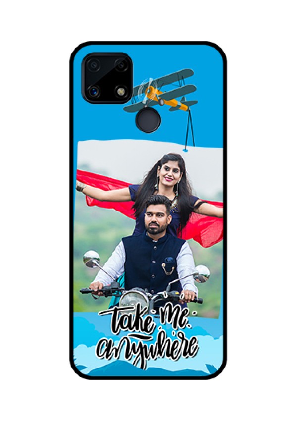 Realme Narzo 20 Custom Glass Mobile Case  - Traveller Design 