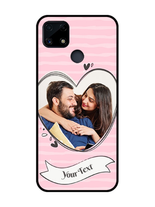Custom Realme Narzo 20 Custom Glass Phone Case  - Vintage Heart Design
