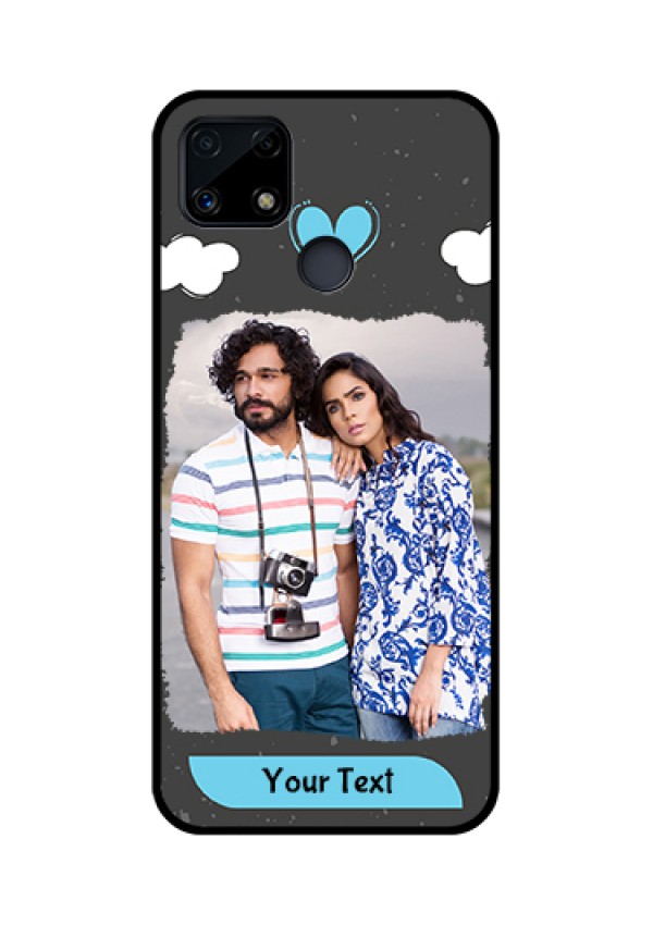 Realme Narzo 20 Custom Glass Phone Case  - Splashes with love doodles Design