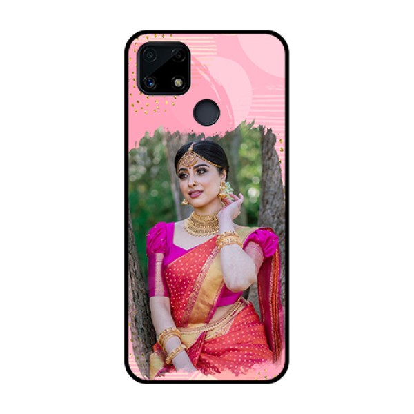 Realme Narzo 20 Personalized Glass Phone Case - Gold Glitter Splash Design Realme Narzo 20 Personalized Glass Phone Case - Gold Glitter Splash Design