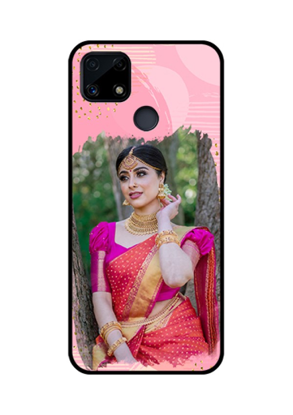 Realme Narzo 20 Personalized Glass Phone Case  - Gold Glitter Splash Design