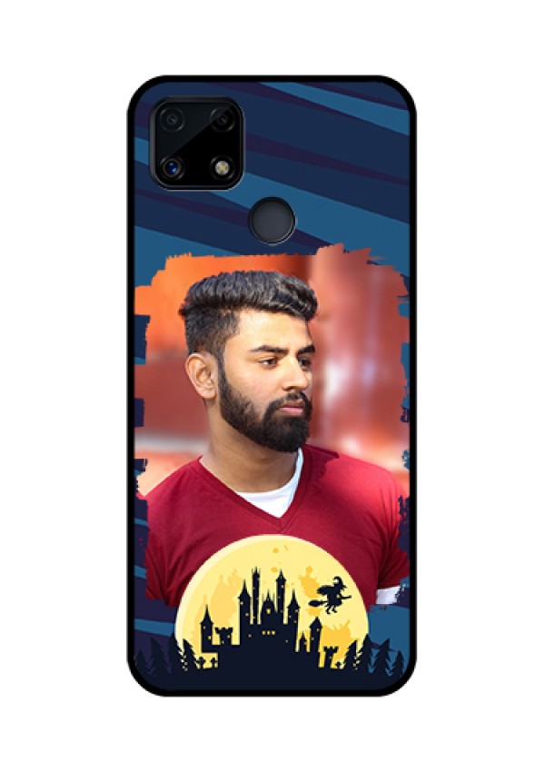 Realme Narzo 20 Photo Printing on Glass Case  - Halloween Witch Design 