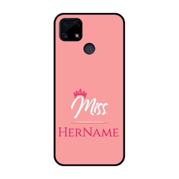 Realme Narzo 20 Custom Glass Phone Case Mrs with Name