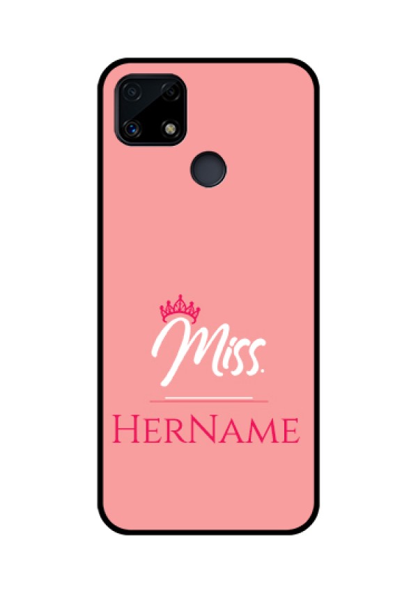 Realme Narzo 20 Custom Glass Phone Case Mrs with Name