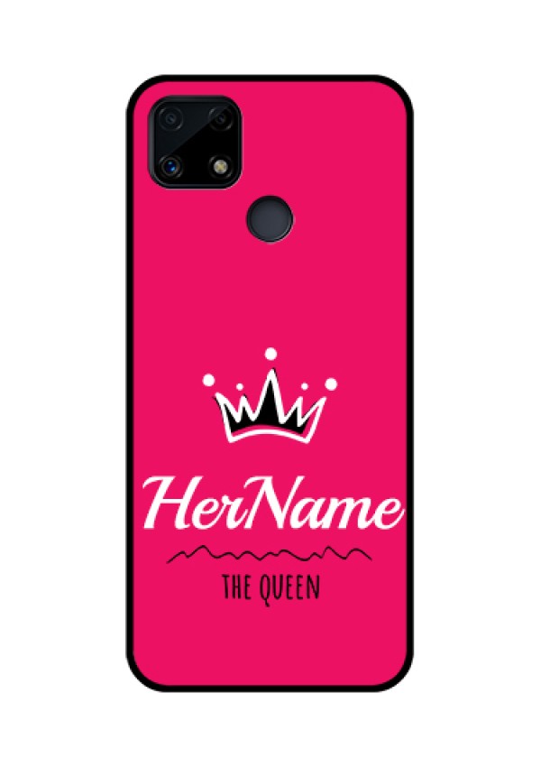 Realme Narzo 20 Glass Phone Case Queen with Name