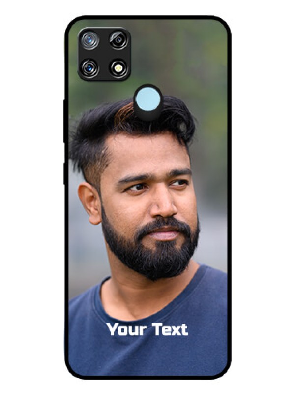 Custom Realme Narzo 20 Glass Mobile Cover: Photo with Text