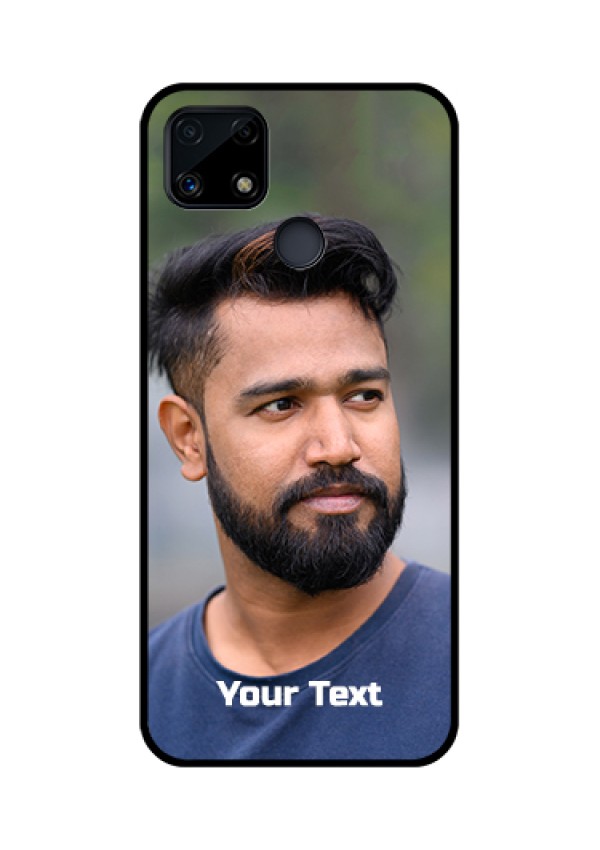 Realme Narzo 20 Glass Mobile Cover: Photo with Text