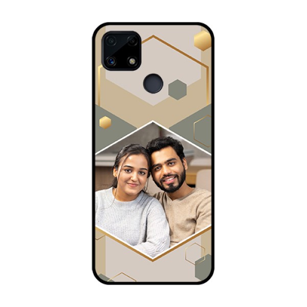 Narzo 20 Photo Printing on Glass Case - Stylish Hexagon Pattern Design Narzo 20 Photo Printing on Glass Case - Stylish Hexagon Pattern Design