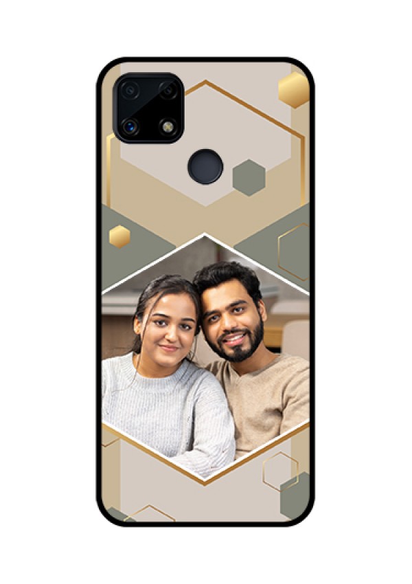 Narzo 20 Photo Printing on Glass Case - Stylish Hexagon Pattern Design
