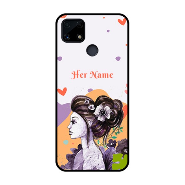 Narzo 20 Personalized Glass Phone Case - Woman And Nature Design