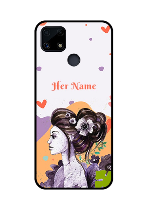Narzo 20 Personalized Glass Phone Case - Woman And Nature Design