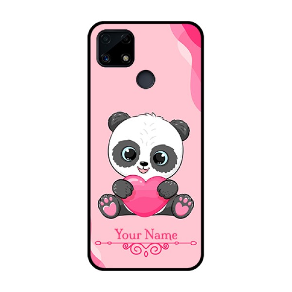 Narzo 20 Custom Glass Mobile Case - Cute Panda Design