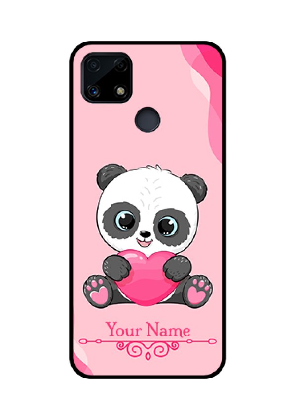 Narzo 20 Custom Glass Mobile Case - Cute Panda Design
