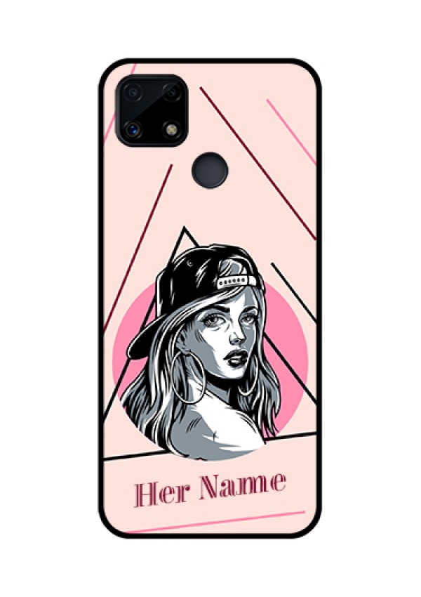 Narzo 20 Personalized Glass Phone Case - Rockstar Girl Design