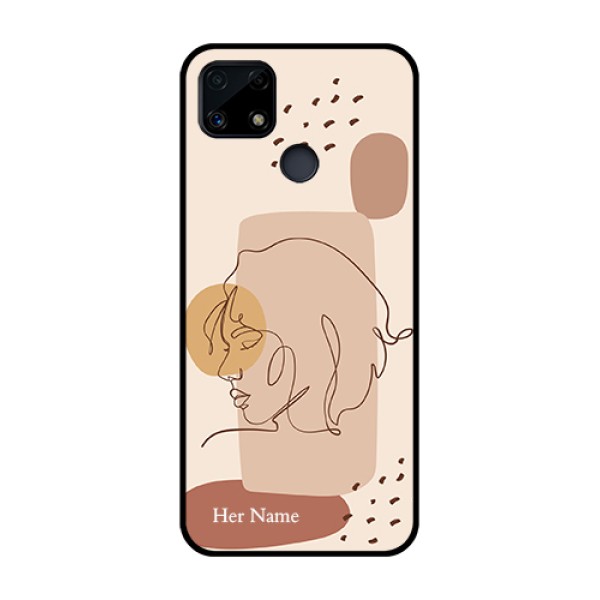Narzo 20 Photo Printing on Glass Case - Calm Woman line art Design Narzo 20 Photo Printing on Glass Case - Calm Woman line art Design