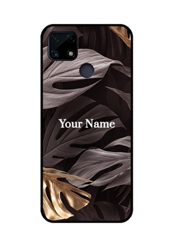 Narzo 20 Personalised Glass Phone Case - Wild Leaves digital paint Design