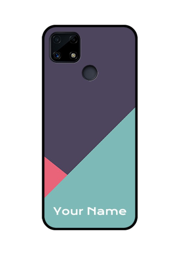 Narzo 20 Custom Glass Mobile Case - Tri Color abstract Design