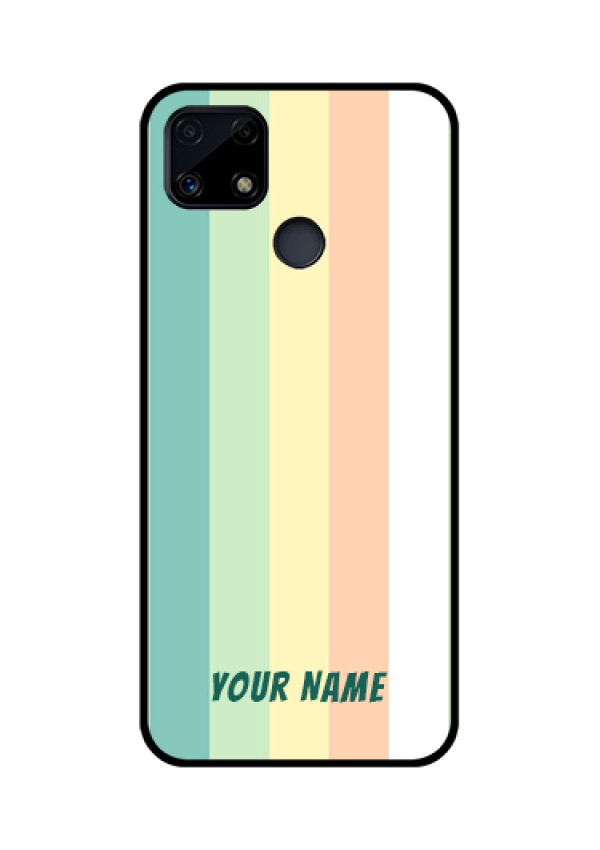 Narzo 20 Photo Printing on Glass Case - Multi-colour Stripes Design