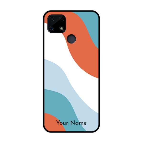 Narzo 20 Custom Glass Mobile Case - coloured Waves Design