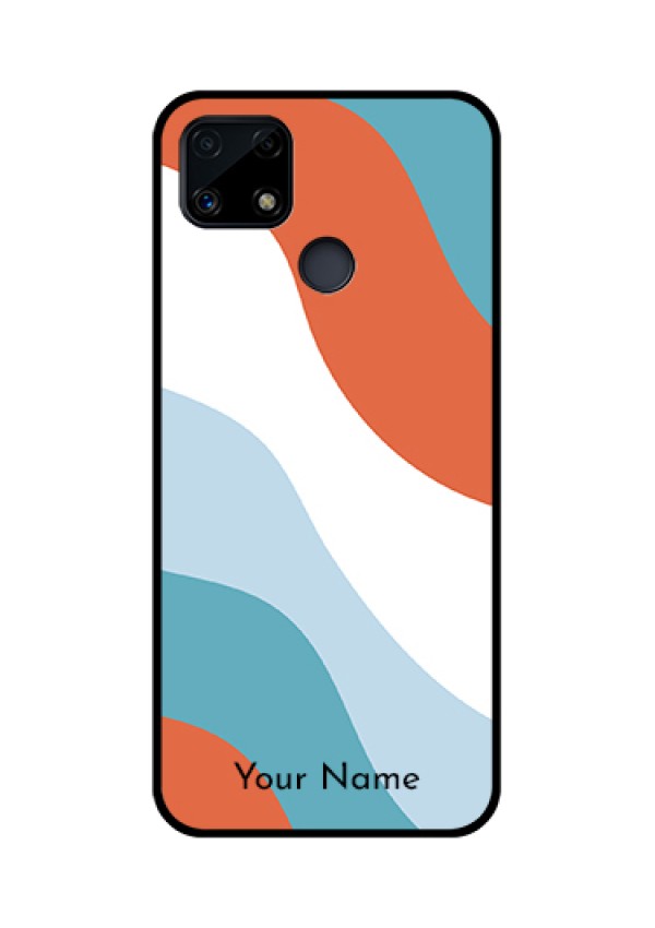 Narzo 20 Custom Glass Mobile Case - coloured Waves Design