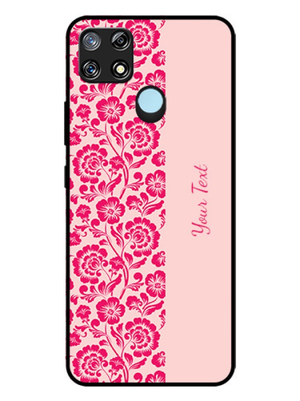 Custom Narzo 20 Custom Glass Phone Case - Attractive Floral Pattern Design