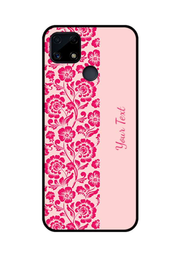 Narzo 20 Custom Glass Phone Case - Attractive Floral Pattern Design