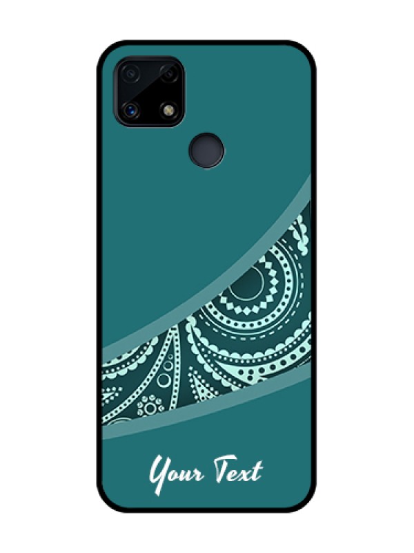 Custom Narzo 20 Photo Printing on Glass Case - semi visible floral Design