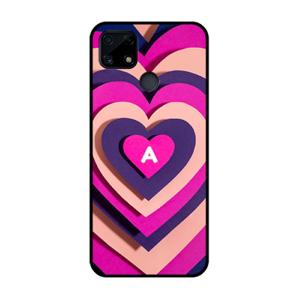 Narzo 20 Custom Glass Mobile Case - Cute Heart Pattern Design
