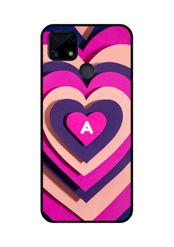 Narzo 20 Custom Glass Mobile Case - Cute Heart Pattern Design