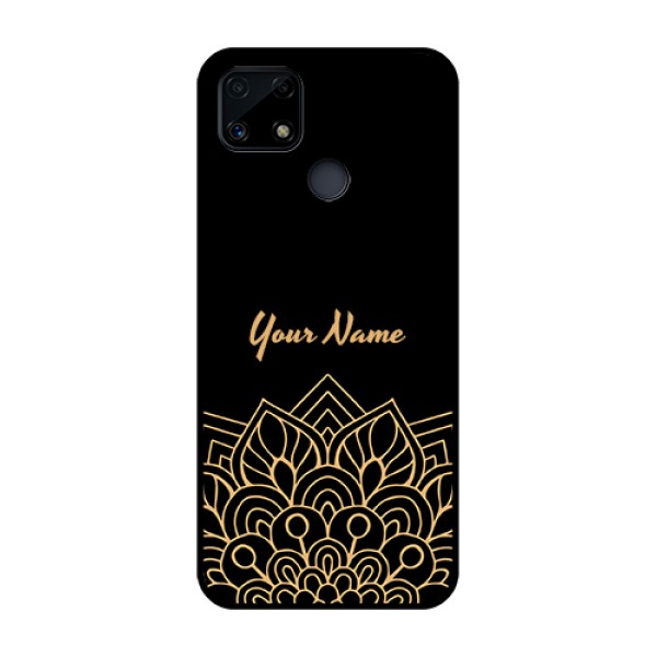 Narzo 20 Custom Glass Phone Case - Golden mandala Design Narzo 20 Custom Glass Phone Case - Golden mandala Design