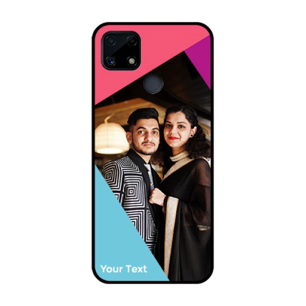 Narzo 20 Custom Glass Mobile Case - Stacked Triple colour Design Narzo 20 Custom Glass Mobile Case - Stacked Triple colour Design