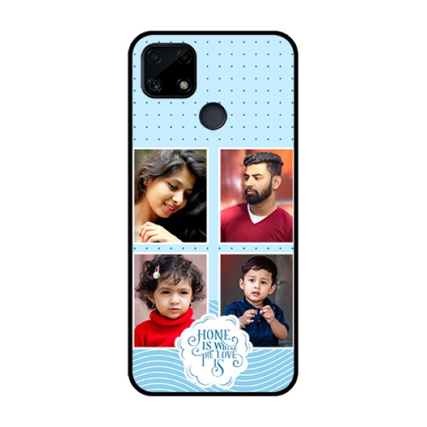Narzo 20 Custom Glass Phone Case - Cute love quote with 4 pic upload Design Narzo 20 Custom Glass Phone Case - Cute love quote with 4 pic upload Design