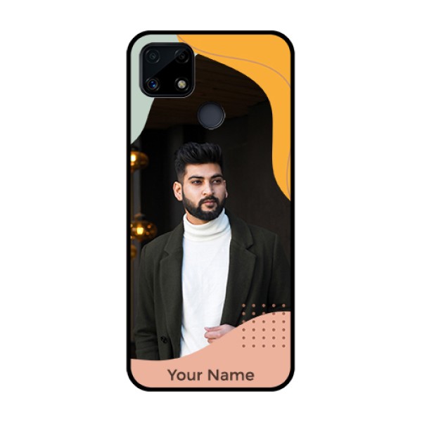 Narzo 20 Personalized Glass Phone Case - Tri-coloured overlay design Narzo 20 Personalized Glass Phone Case - Tri-coloured overlay design
