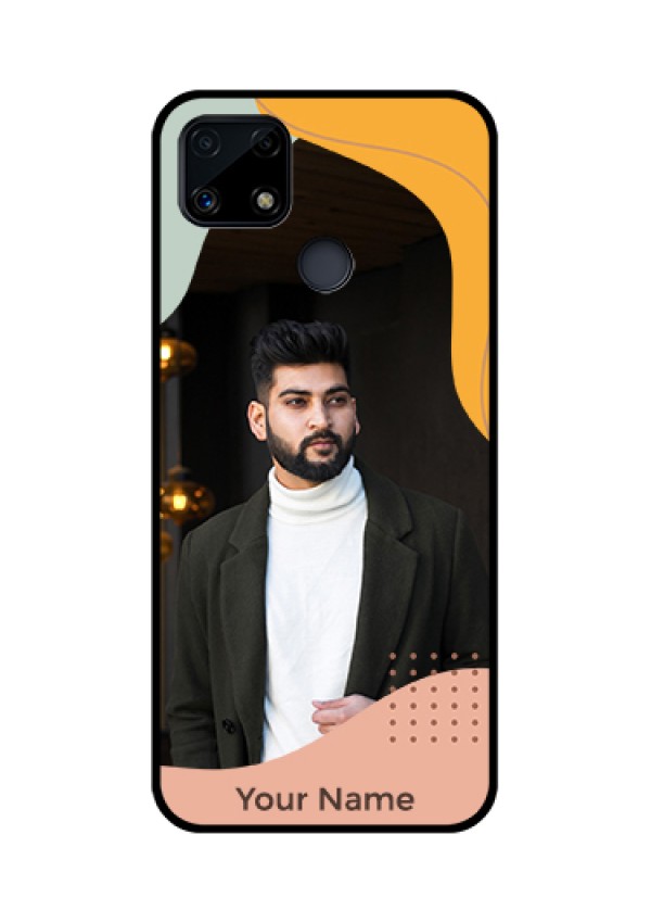 Narzo 20 Personalized Glass Phone Case - Tri-coloured overlay design