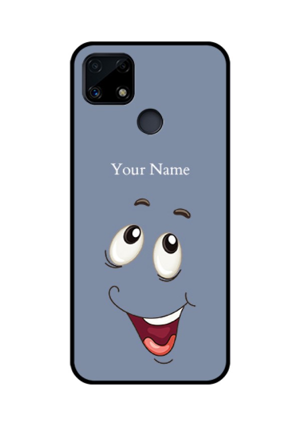 Narzo 20 Photo Printing on Glass Case - Laughing Cartoon Face Design